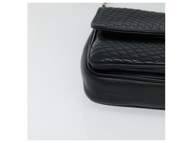 BALLY Borsa a Spalla in Pelle Trapuntata con Catena Nera Oro Auth JB009 Nero D'oro - vista 10