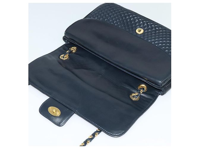 BALLY Borsa a Spalla in Pelle Trapuntata con Catena Nera Oro Auth JB009 Nero D'oro - vista 15