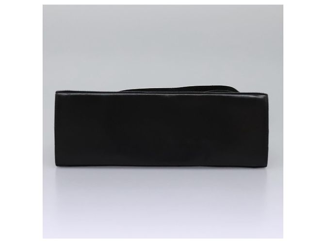 Borsa a mano in pelle Gancini di Salvatore Ferragamo 2way Nero Oro Auth MY114 - vista 12