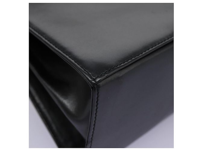 Borsa a mano in pelle Gancini di Salvatore Ferragamo 2way Nero Oro Auth MY114 - vista 13