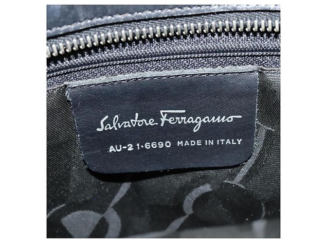Borsa a Spalla Vala in Tela Nera Salvatore Ferragamo Auth fm4422 Nero - vista 14
