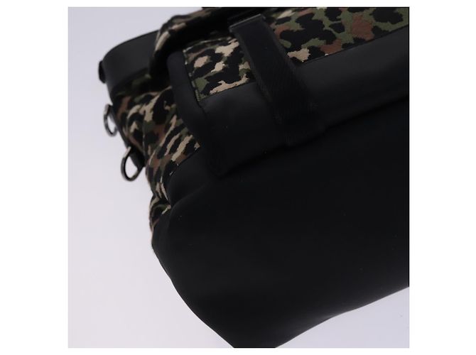 Dolce & Gabbana DOLCE&GABBANA Borsa a mano leopardata in tela 2 vie verde nero Auth bs23143 - vista 11