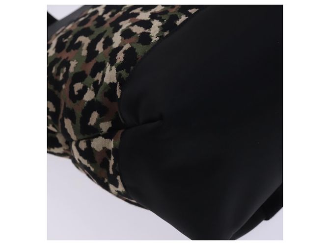Dolce & Gabbana DOLCE&GABBANA Borsa a mano leopardata in tela 2 vie verde nero Auth bs23143 - vista 13