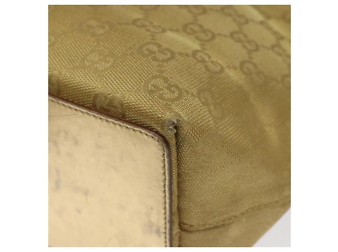Bolsa tote em canvas GG Gucci dourada 002 1099 Auth nb079 Dourado - vista 10