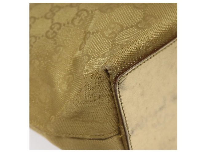 Bolsa tote em canvas GG Gucci dourada 002 1099 Auth nb079 Dourado - vista 11
