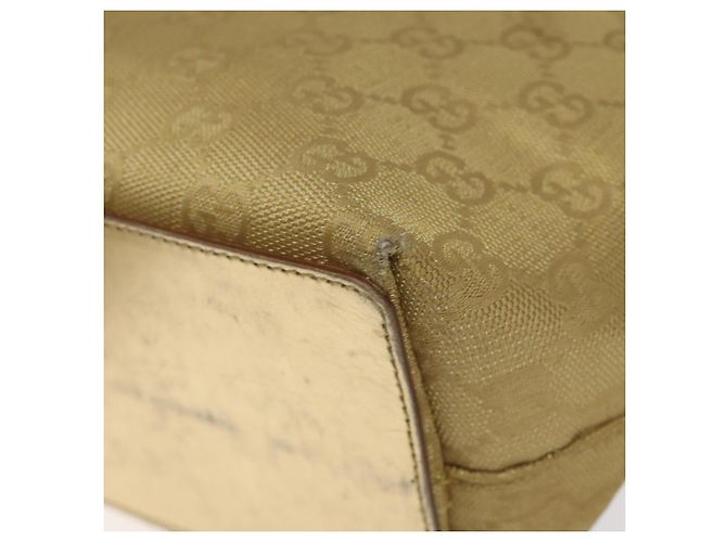 Bolsa tote em canvas GG Gucci dourada 002 1099 Auth nb079 Dourado - vista 12