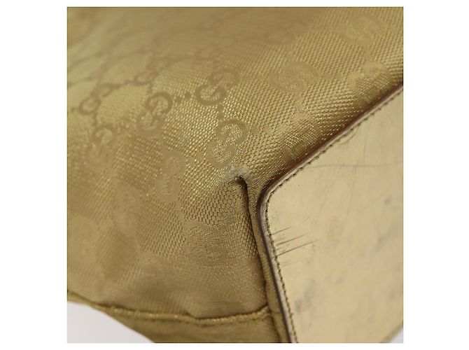 Bolsa tote em canvas GG Gucci dourada 002 1099 Auth nb079 Dourado - vista 13