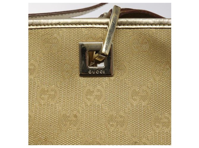 Bolsa tote em canvas GG Gucci dourada 002 1099 Auth nb079 Dourado - vista 14