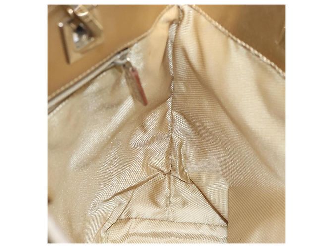 Bolsa tote em canvas GG Gucci dourada 002 1099 Auth nb079 Dourado - vista 17