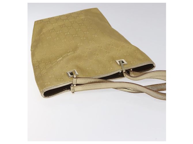 Bolsa tote em canvas GG Gucci dourada 002 1099 Auth nb079 Dourado - vista 6