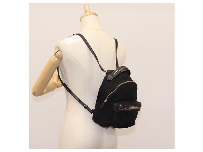 Autre Marque Zaino Stella MacCartney in nylon oro nero Auth BA395 D'oro - vista 26