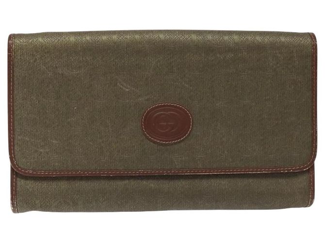 Borsa a Spalla GUCCI in Tela Khaki 004 084 0289 Auth th5746 Cachi - vista 2