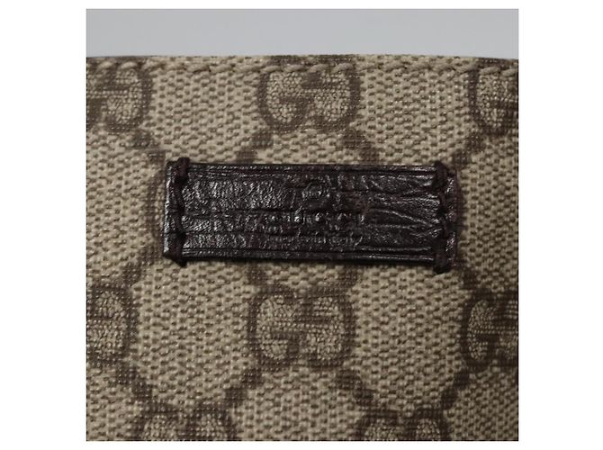 Borsa a mano GUCCI GG Supreme in pelle PVC beige argento 114600 Auth nb246 - vista 14