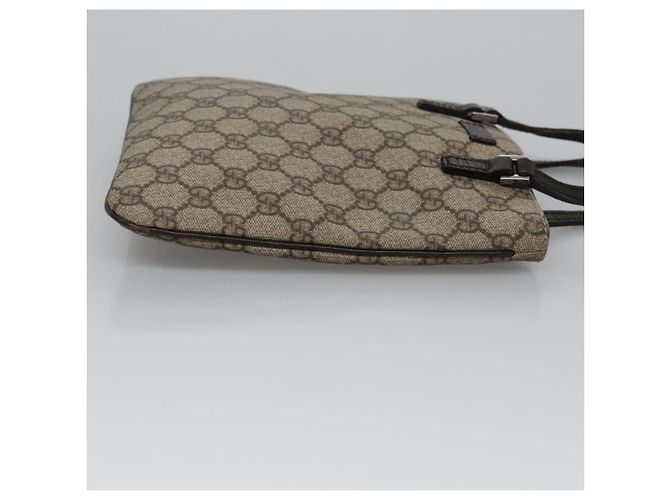 Borsa a mano GUCCI GG Supreme in pelle PVC beige argento 114600 Auth nb246 - vista 4