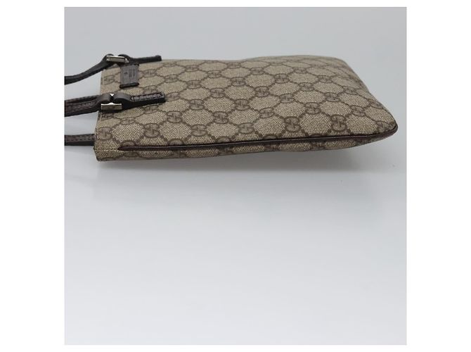 Borsa a mano GUCCI GG Supreme in pelle PVC beige argento 114600 Auth nb246 - vista 5