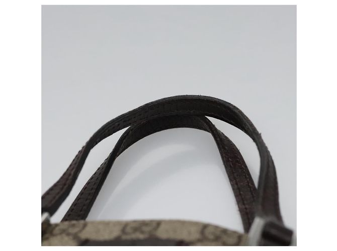 Borsa a mano GUCCI GG Supreme in pelle PVC beige argento 114600 Auth nb246 - vista 8