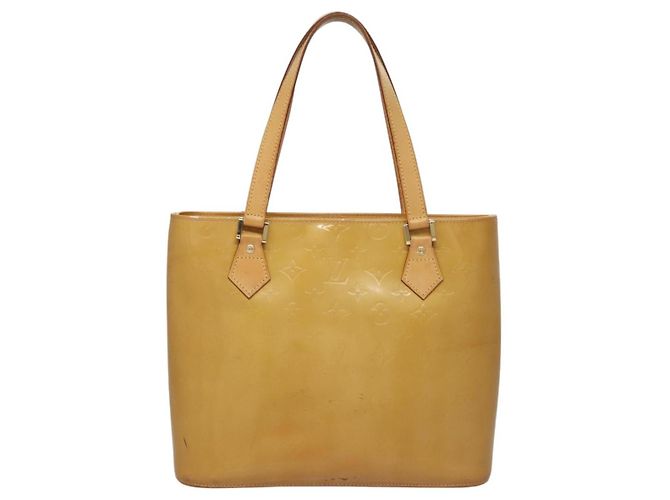 LOUIS VUITTON Monogram Vernis Borsa a Mano Houston Beige M91004 LV Auth BA431 - vista 13