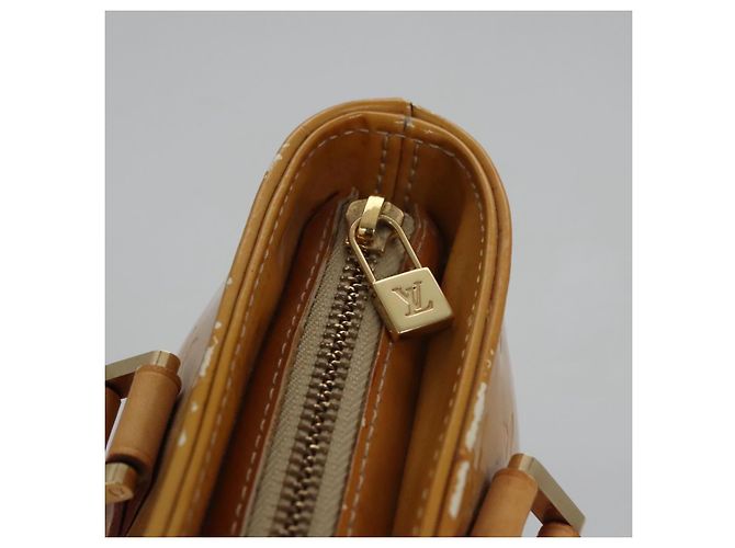 LOUIS VUITTON Monogram Vernis Borsa a Mano Houston Beige M91004 LV Auth BA431 - vista 19