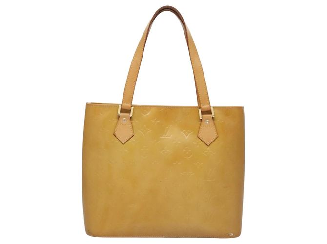 LOUIS VUITTON Monogram Vernis Borsa a Mano Houston Beige M91004 LV Auth BA431 - vista 2