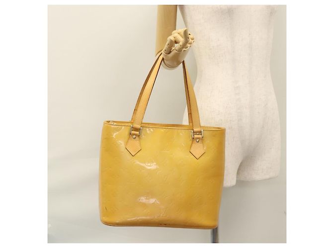LOUIS VUITTON Monogram Vernis Borsa a Mano Houston Beige M91004 LV Auth BA431 - vista 29