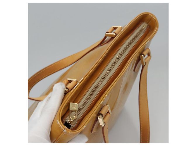 LOUIS VUITTON Monogram Vernis Borsa a Mano Houston Beige M91004 LV Auth BA431 - vista 7
