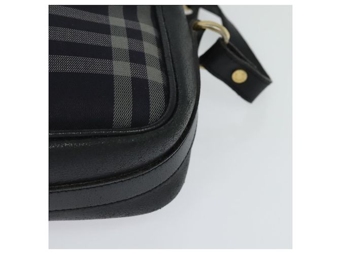 Borsa a mano in tela a quadri Nova di BURBERRY blu navy Auth JB069 - vista 11
