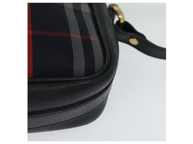 Borsa a mano in tela a quadri Nova di BURBERRY blu navy Auth JB069 - vista 13