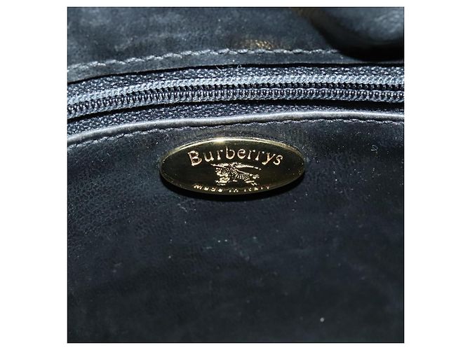 Borsa a mano in tela a quadri Nova di BURBERRY blu navy Auth JB069 - vista 15