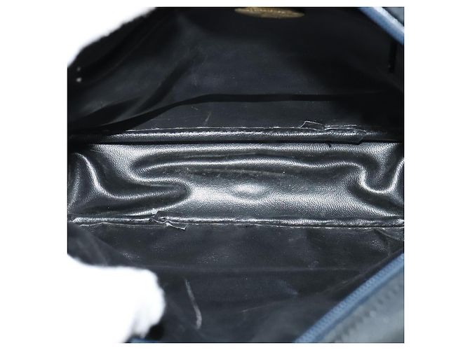 Borsa a mano in tela a quadri Nova di BURBERRY blu navy Auth JB069 - vista 16