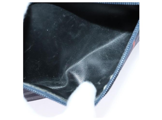 Borsa a mano in tela a quadri Nova di BURBERRY blu navy Auth JB069 - vista 20