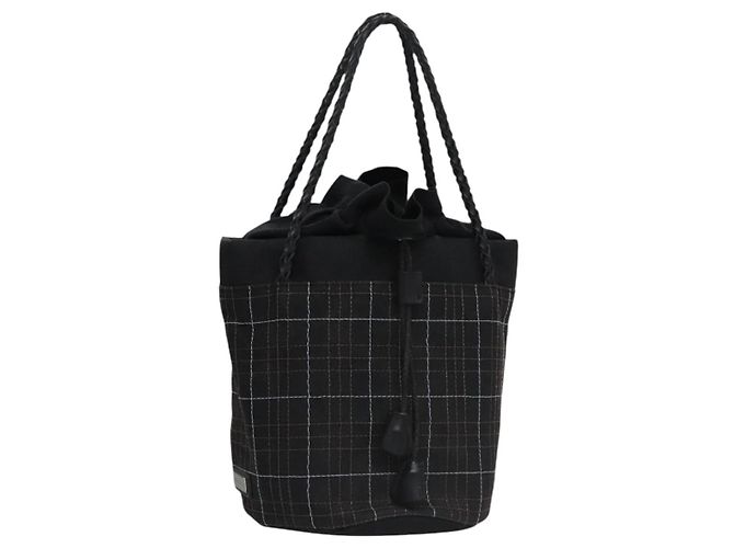 Borsa a mano in tela a quadri Nova di BURBERRY blu navy Auth JB069 - vista 21