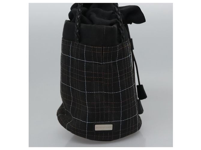 Borsa a mano in tela a quadri Nova di BURBERRY blu navy Auth JB069 - vista 25