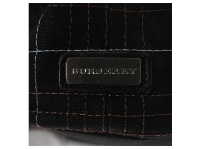 Borsa a mano in tela a quadri Nova di BURBERRY blu navy Auth JB069 - vista 36