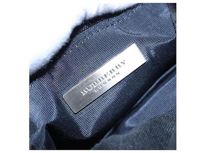 Borsa a mano in tela a quadri Nova di BURBERRY blu navy Auth JB069 - vista 37