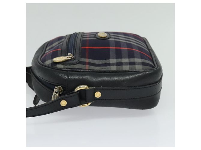 Borsa a mano in tela a quadri Nova di BURBERRY blu navy Auth JB069 - vista 4