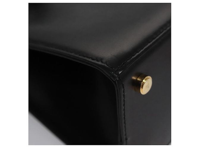 Borsa a mano in pelle nera e oro Salvatore Ferragamo Vala Auth bs23240 Nero D'oro - vista 10