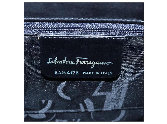 Borsa a mano in pelle nera e oro Salvatore Ferragamo Vala Auth bs23240 Nero D'oro - vista 15