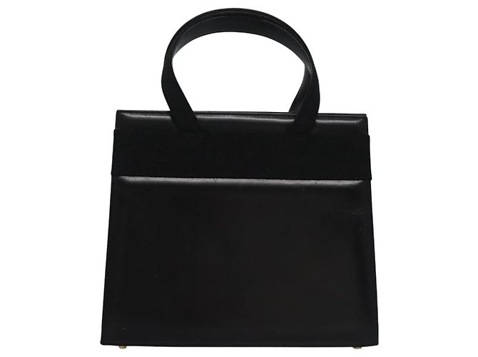 Borsa a mano in pelle nera e oro Salvatore Ferragamo Vala Auth bs23240 Nero D'oro - vista 3