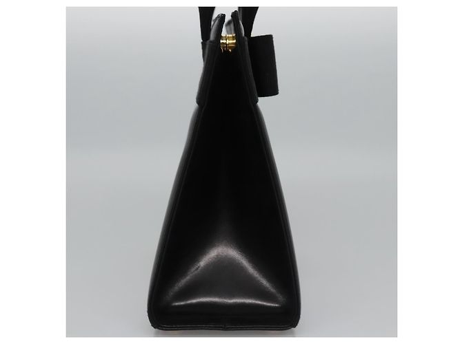 Borsa a mano in pelle nera e oro Salvatore Ferragamo Vala Auth bs23240 Nero D'oro - vista 5