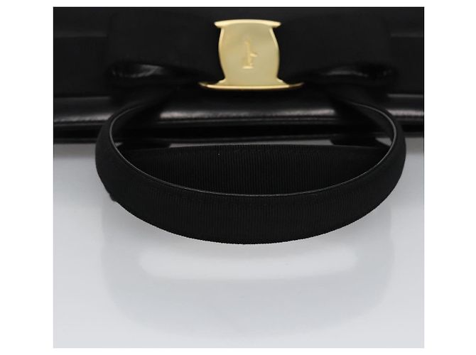 Borsa a mano in pelle nera e oro Salvatore Ferragamo Vala Auth bs23240 Nero D'oro - vista 7