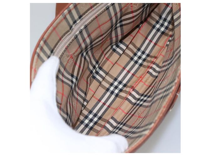 Autre Marque Borsa a spalla in pelle marrone Burberrys Auth ti2788 - vista 14