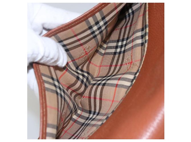 Autre Marque Borsa a spalla in pelle marrone Burberrys Auth ti2788 - vista 19