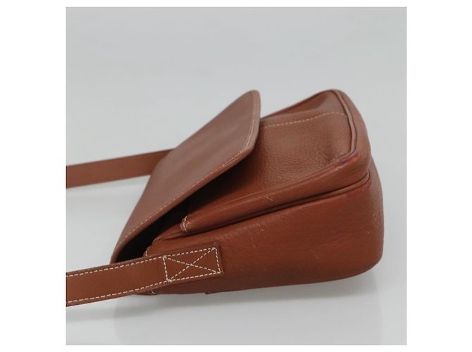 Autre Marque Borsa a spalla in pelle marrone Burberrys Auth ti2788 - vista 4