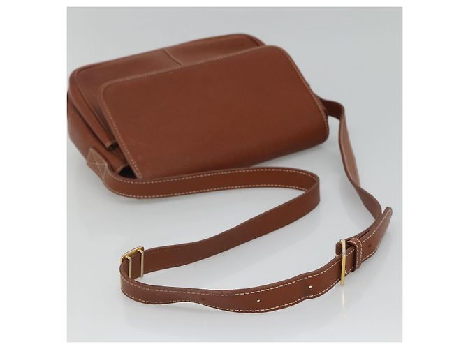Autre Marque Borsa a spalla in pelle marrone Burberrys Auth ti2788 - vista 7