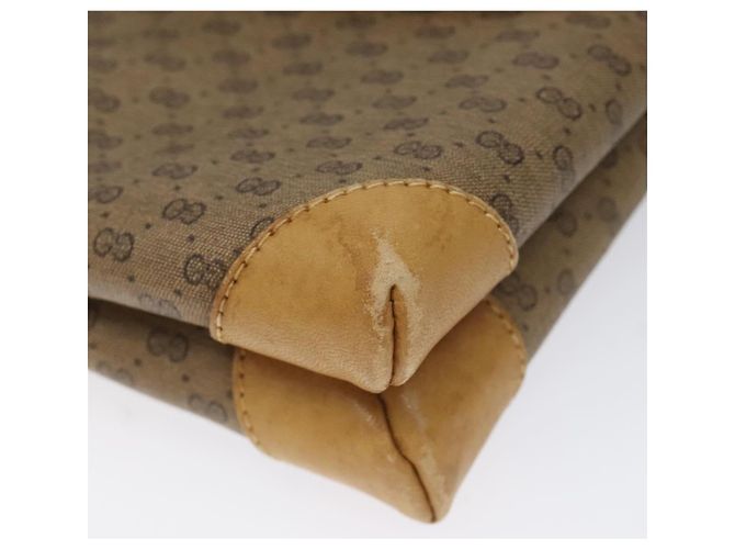 GUCCI Micro GG Canvas Schultertasche aus PVC-Leder Beige Auth bs23145 - Ansicht 10