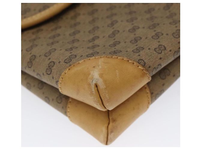 GUCCI Micro GG Canvas Schultertasche aus PVC-Leder Beige Auth bs23145 - Ansicht 11