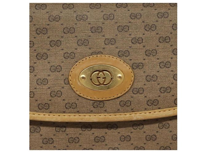 GUCCI Micro GG Canvas Schultertasche aus PVC-Leder Beige Auth bs23145 - Ansicht 14