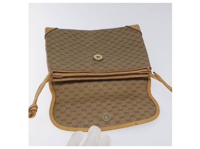 GUCCI Micro GG Canvas Schultertasche aus PVC-Leder Beige Auth bs23145 - Ansicht 15