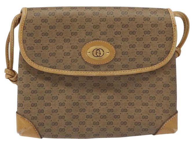 GUCCI Micro GG Canvas Schultertasche aus PVC-Leder Beige Auth bs23145 - Ansicht 2