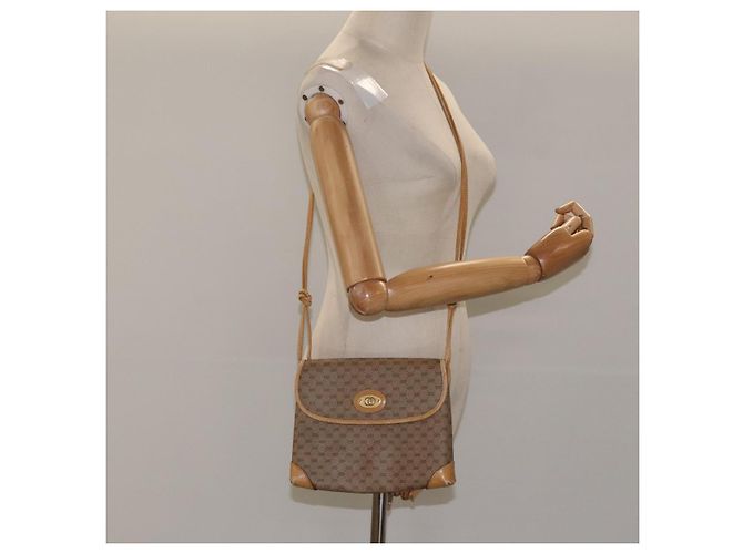 GUCCI Micro GG Canvas Schultertasche aus PVC-Leder Beige Auth bs23145 - Ansicht 23
